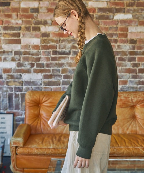 ナンバリング刺繍 ウォッシャブル スウェットライク ビッグニット MONO