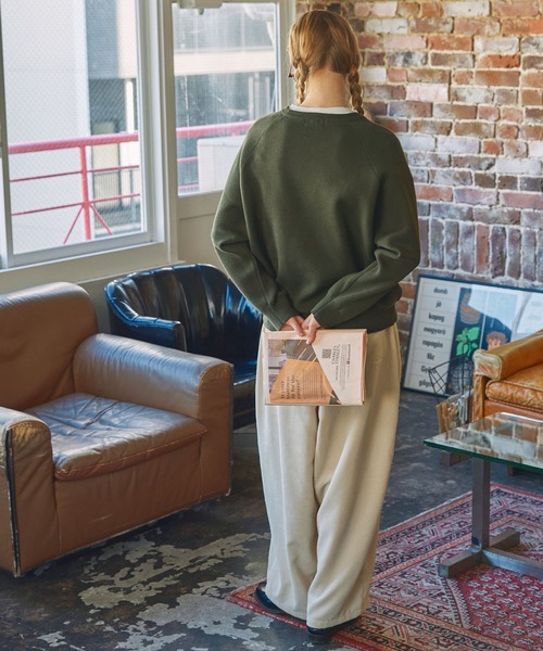 NANA×dsm コラボ クルーネック刺繍ニット 正規品 Lサイズ NARU(ナル) タスマニアラム マルチボーダーコモドニット 657605