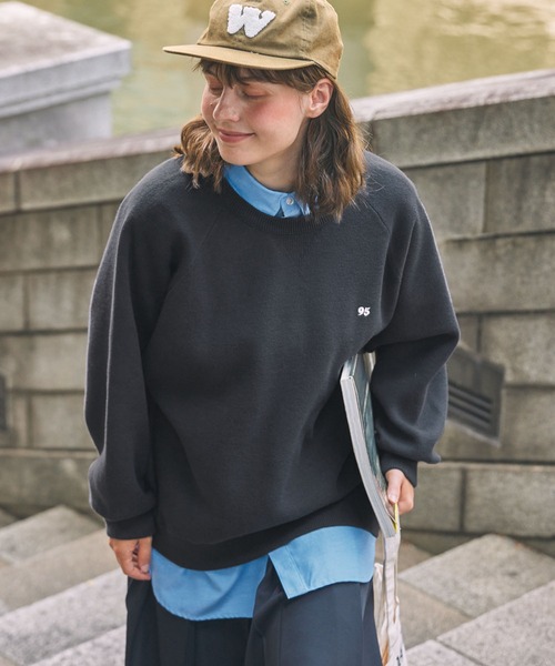 セール】ナンバリング刺繍 ウォッシャブル スウェットライク ビッグ