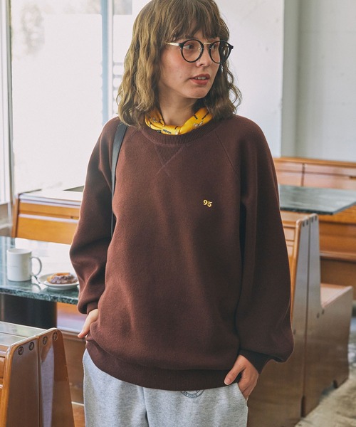 ナンバリング刺繍 ウォッシャブル スウェットライク ビッグ