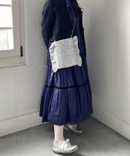 セール】Casselini(キャセリーニ)シャイニーニットフリル