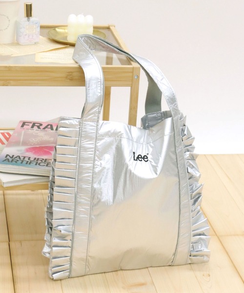 Lee（リー）の「Lee（リー）サイドフリルトートバッグ/デニム・シルバーメタリック・キャンバストート レディース（トートバッグ・レディース・インディゴブルー/シルバー/オフホワイト/ブラック/ライトグリーン・FREE）」の5枚目の写真