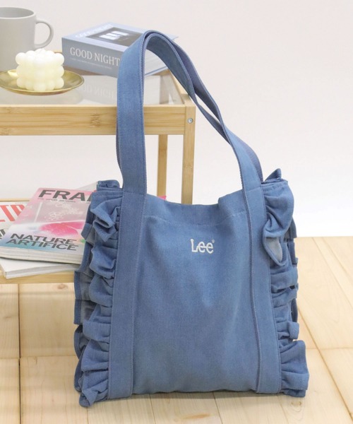 Lee（リー）の「Lee（リー）サイドフリルトートバッグ/デニム・シルバーメタリック・キャンバストート レディース（トートバッグ・レディース・インディゴブルー/シルバー/オフホワイト/ブラック/ライトグリーン・FREE）」の4枚目の写真