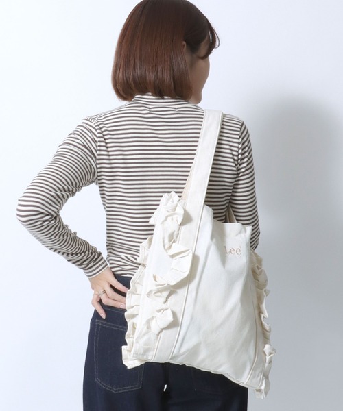 Lee（リー）の「Lee（リー）サイドフリルトートバッグ/デニム・シルバーメタリック・キャンバストート レディース（トートバッグ・レディース・インディゴブルー/シルバー/オフホワイト/ブラック/ライトグリーン・FREE）」の20枚目の写真