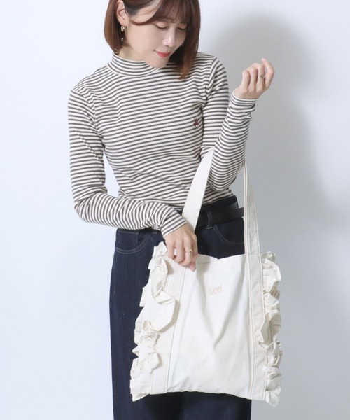 Lee（リー）の「Lee（リー）サイドフリルトートバッグ/デニム・シルバーメタリック・キャンバストート レディース（トートバッグ・レディース・インディゴブルー/シルバー/オフホワイト/ブラック/ライトグリーン・FREE）」の21枚目の写真