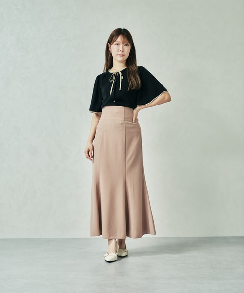 MISCH MASCH（ミッシュマッシュ）の「配色フレアスリーブブラウス MM438104（シャツ/ブラウス・レディース・ブラック/ホワイト/ベージュ・ﾌﾘ-）」の6枚目の写真