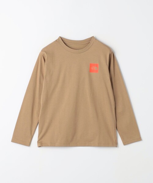 THE NORTH FACE（ザノースフェイス）の「＜THE NORTH FACE＞ロングスリーブ スモールスクエア ロゴTシャツ / キッズ  140cm-150cm（Tシャツ/カットソー・キッズ・ブラック/ホワイト/ベージュ・140cm/150cm）」の3枚目の写真