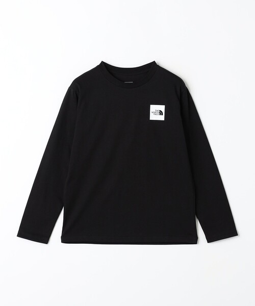THE NORTH FACE（ザノースフェイス）の「＜THE NORTH FACE＞ロングスリーブ スモールスクエア ロゴTシャツ / キッズ  140cm-150cm（Tシャツ/カットソー・キッズ・ブラック/ホワイト/ベージュ・140cm/150cm）」の2枚目の写真