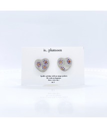 【plumoon】花が入ったハートピアス(MA)