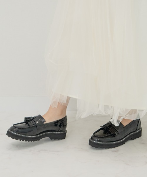 Bridget Birkin(ブリジットバーキン)の「【Bridget Birkin】厚底タッセルローファー(541631)(ローファー・レディース・ブラック・L/M/S/LL)」の7枚目の写真