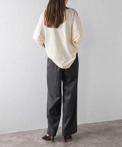 Bonjour Sagan（ボンジュールサガン）の「杢調タックワイドパンツ（その他パンツ・レディース・ライトベージュ/チャコールグレー/モカ・M/MT）」の8枚目の写真