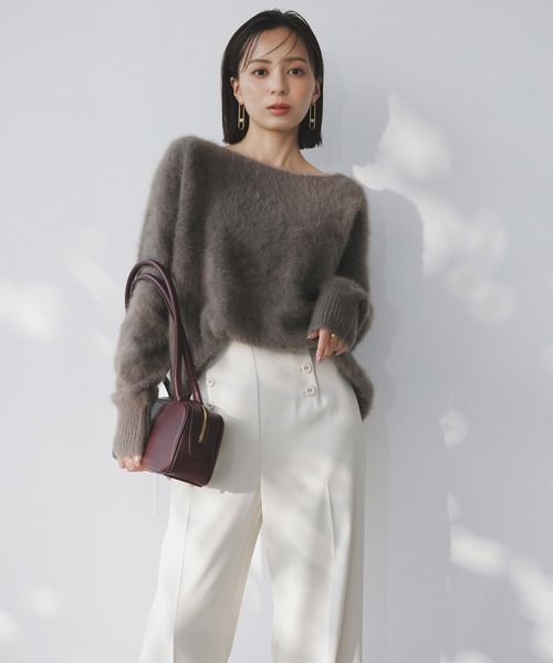 anuans ラクーンフォックスボートネックニットプルオーバー （FMOCA） アニュアンス anuans ラクーンフォックスボートネックニットプル