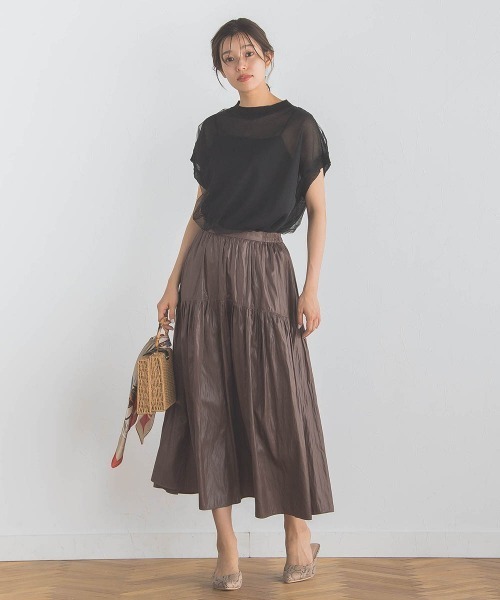 Droite lautreamont(ドロワットロートレアモン)の「シアーチュールニット≪手洗い可能≫(ニット/セーター・レディース・ブラック系その他/オフホワイト/ブラック・M)」の15枚目の写真