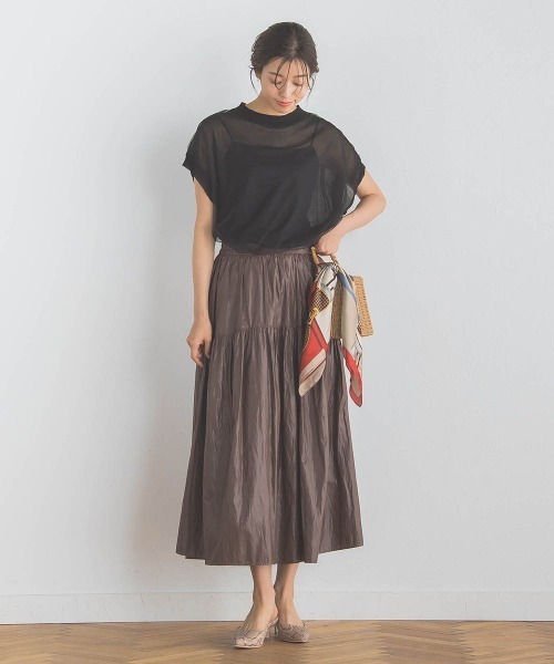 Droite lautreamont(ドロワットロートレアモン)の「シアーチュールニット≪手洗い可能≫(ニット/セーター・レディース・ブラック系その他/オフホワイト/ブラック・M)」の19枚目の写真