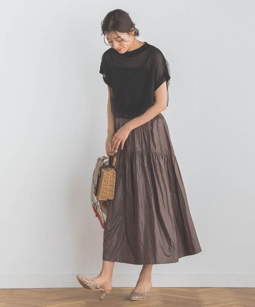 Droite lautreamont(ドロワットロートレアモン)の「シアーチュールニット≪手洗い可能≫(ニット/セーター・レディース・ブラック系その他/オフホワイト/ブラック・M)」の17枚目の写真