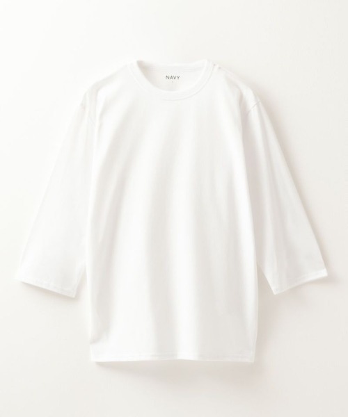 NAVY(ネイビー)の「【ベーシック】クルーネック7分袖Tシャツ(Tシャツ/カットソー・メンズ・ブラック/グレイッシュベージュ/チャコールグレー/ホワイト・S/M/L/XL)」の3枚目の写真