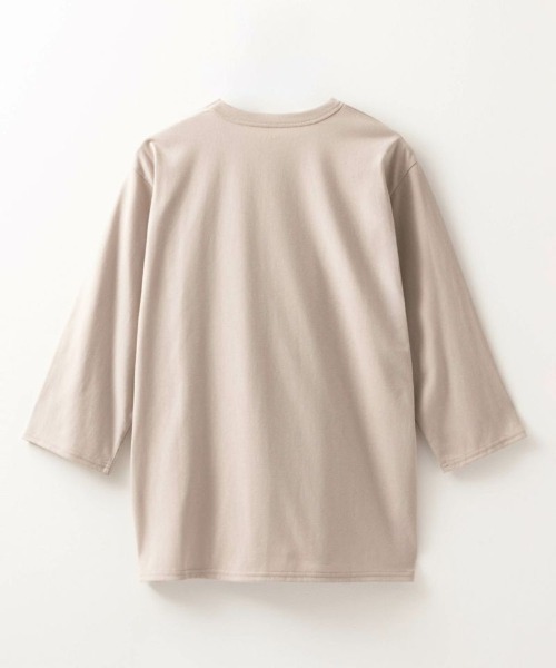 NAVY(ネイビー)の「【ベーシック】クルーネック7分袖Tシャツ(Tシャツ/カットソー・メンズ・ブラック/グレイッシュベージュ/チャコールグレー/ホワイト・S/M/L/XL)」の6枚目の写真