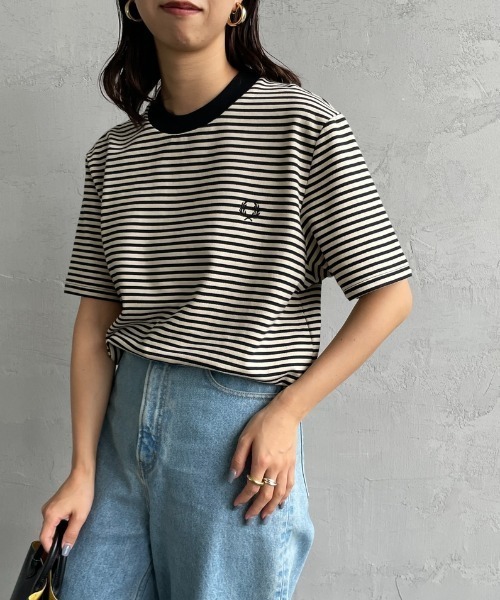 フレットペリー　カットソー 新品フレッドペリーボーダーカットソー半袖Tシャツ110センチ 古き