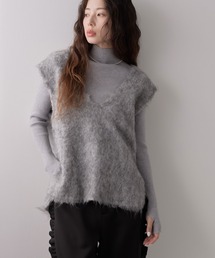 rectangle | ミックスカラーシャギーVネックベスト(ベスト)