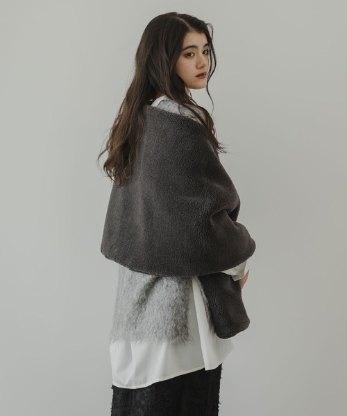 rectangle（レクタングル）の「ミックスカラーシャギーVネックベスト（ベスト・レディース・グリーン系/オレンジ系/グレー系・FREE）」の9枚目の写真