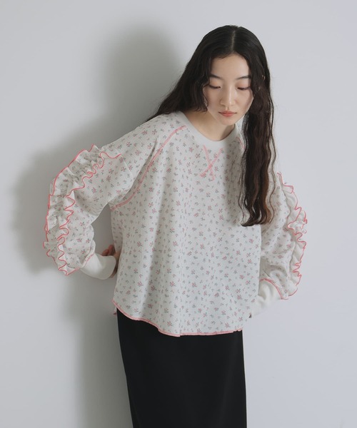 花柄サーマルカットソー』（Tシャツ/カットソー）｜somari