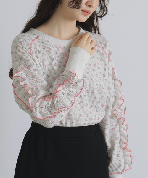 花柄サーマルカットソー』（Tシャツ/カットソー）｜somari