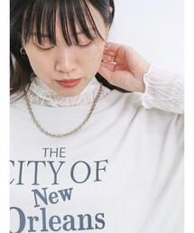 Samansa Mos2 blue | シアージャカードロンT(Tシャツ/カットソー)