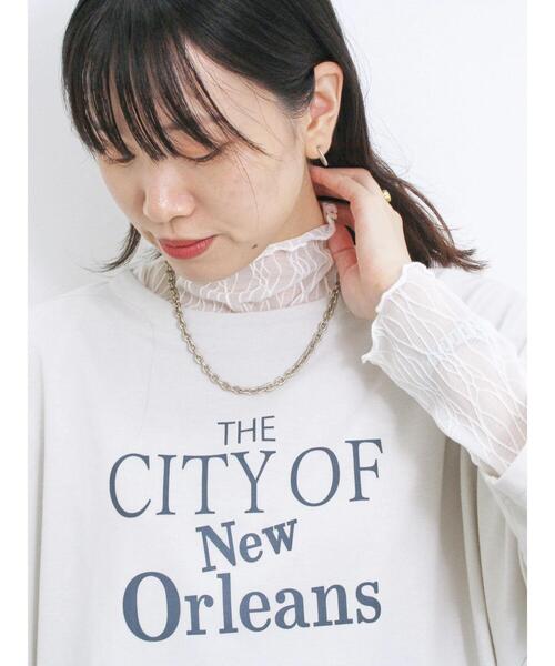 Samansa Mos2 blue（サマンサモスモスブルー）の「シアージャカードロンT（Tシャツ/カットソー・レディース・キナリ/オフホワイト/ブラック・F）」の5枚目の写真