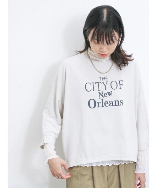 Samansa Mos2 blue（サマンサモスモスブルー）の「シアージャカードロンT（Tシャツ/カットソー・レディース・キナリ/オフホワイト/ブラック・F）」の7枚目の写真