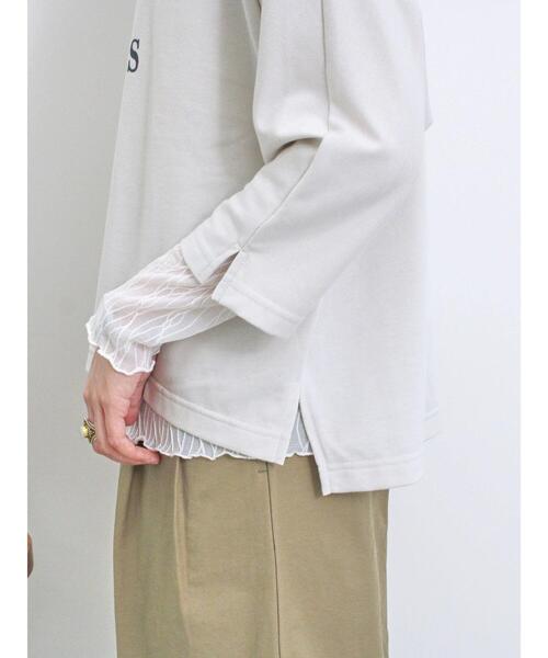 Samansa Mos2 blue（サマンサモスモスブルー）の「シアージャカードロンT（Tシャツ/カットソー・レディース・キナリ/オフホワイト/ブラック・F）」の8枚目の写真