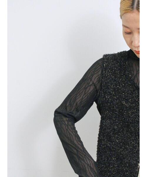 Samansa Mos2 blue（サマンサモスモスブルー）の「シアージャカードロンT（Tシャツ/カットソー・レディース・キナリ/オフホワイト/ブラック・F）」の15枚目の写真