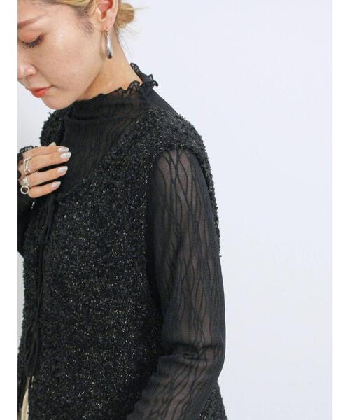 Samansa Mos2 blue（サマンサモスモスブルー）の「シアージャカードロンT（Tシャツ/カットソー・レディース・キナリ/オフホワイト/ブラック・F）」の17枚目の写真