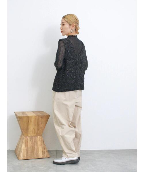 Samansa Mos2 blue（サマンサモスモスブルー）の「シアージャカードロンT（Tシャツ/カットソー・レディース・キナリ/オフホワイト/ブラック・F）」の22枚目の写真