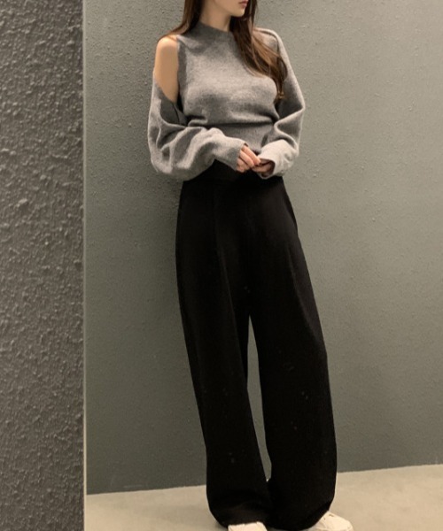 FREE STYLISTS(フリー スタイリスト)の「YUGA_YGMC ノースリーブインナー+ ボレロ ニットトップス(ニット/セーター・レディース・ブラック/オフホワイト/ライトグレー・FREE)」の16枚目の写真
