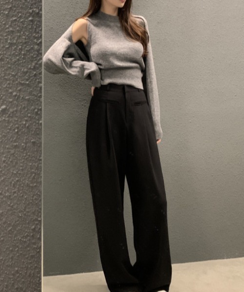 FREE STYLISTS(フリー スタイリスト)の「YUGA_YGMC ノースリーブインナー+ ボレロ ニットトップス(ニット/セーター・レディース・ブラック/オフホワイト/ライトグレー・FREE)」の18枚目の写真