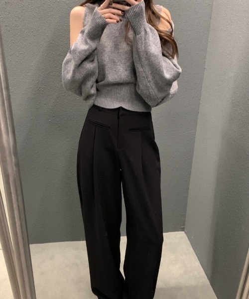 FREE STYLISTS(フリー スタイリスト)の「YUGA_YGMC ノースリーブインナー+ ボレロ ニットトップス(ニット/セーター・レディース・ブラック/オフホワイト/ライトグレー・FREE)」の22枚目の写真
