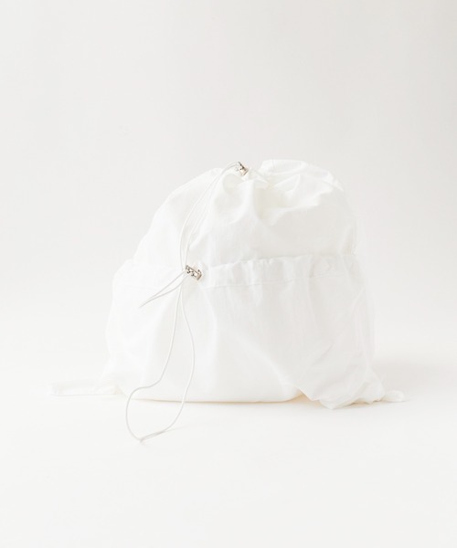 ROOPTOKYO（ループトウキョウ）の「ドローコードナップサック フロントポケット付き（バックパック/リュック・レディース・ブラック/ホワイト・FREE）」の4枚目の写真