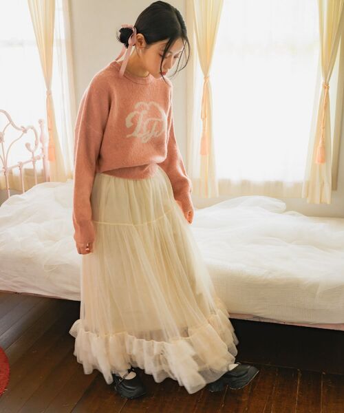 ems excite(エムズエキサイト)の「裾ボリュームチュールSK(スカート・レディース・ブラック/ナチュラル/ピンク・FREE)」の5枚目の写真