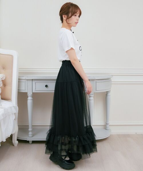 ems excite(エムズエキサイト)の「裾ボリュームチュールSK(スカート・レディース・ブラック/ナチュラル/ピンク・FREE)」の17枚目の写真