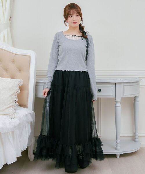 ems excite(エムズエキサイト)の「裾ボリュームチュールSK(スカート・レディース・ブラック/ナチュラル/ピンク・FREE)」の20枚目の写真