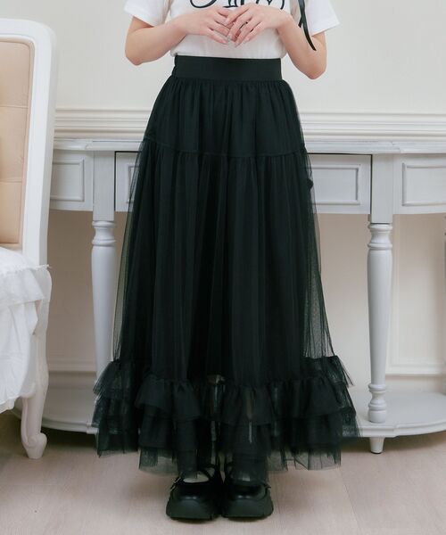 ems excite(エムズエキサイト)の「裾ボリュームチュールSK(スカート・レディース・ブラック/ナチュラル/ピンク・FREE)」の21枚目の写真