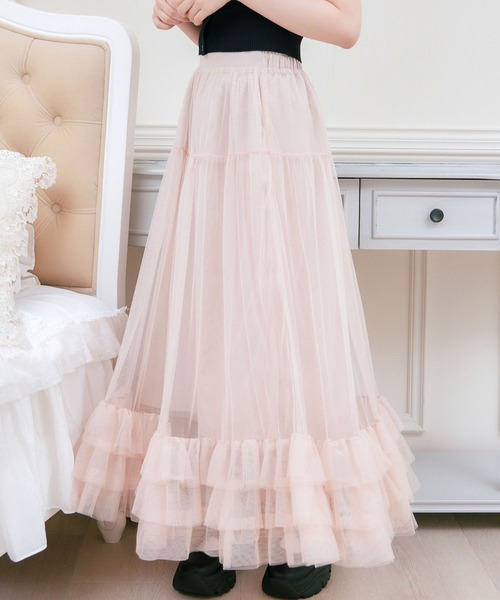 ems excite(エムズエキサイト)の「裾ボリュームチュールSK(スカート・レディース・ブラック/ナチュラル/ピンク・FREE)」の3枚目の写真