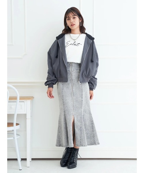 LUDIC PARK（ルディックパーク）の「フロントジップデニムマーメイドスカート（スカート・レディース・グレー・64/61）」の18枚目の写真