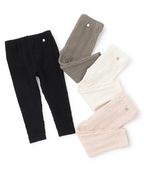 petit main(プティマイン)の「【シアバター】ジャガードレギンス(レギンス/スパッツ・キッズ・モカ/キナリ/ブラック/ライトピンク・80cm/90cm/100cm/110cm/120cm/130cm)」の8枚目の写真