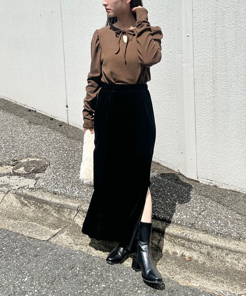 【グリーン】M2324 針抜きリブプルオーバー Kastane（カスタネ）の「B 針抜きリブプルオーバー（Tシャツ