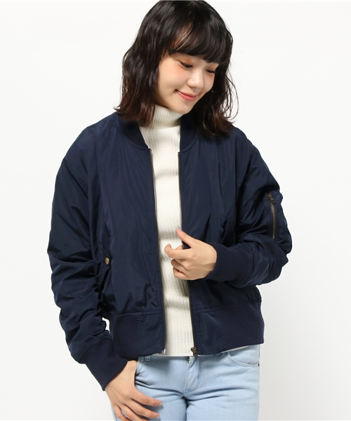 mystic（ミスティック）の「【mystic】MA-1ブルゾン（ブルゾン・レディース・ネイビー/ベージュ/カーキ・ﾌﾘ-）」の3枚目の写真