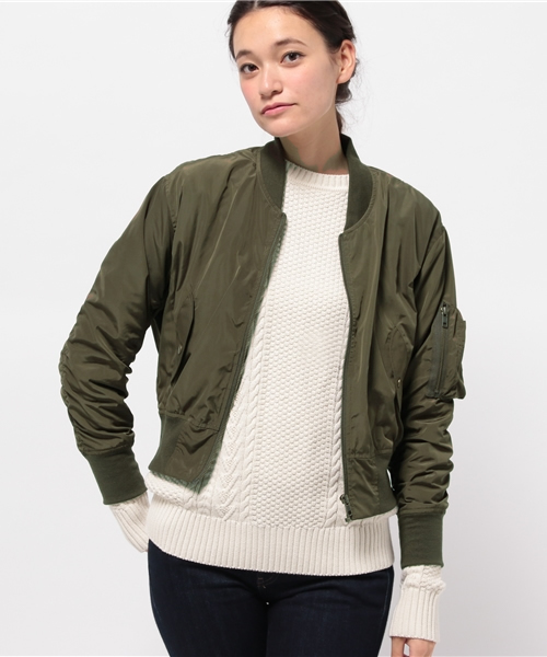 mystic（ミスティック）の「【mystic】MA-1ブルゾン（ブルゾン・レディース・ネイビー/ベージュ/カーキ・ﾌﾘ-）」の2枚目の写真