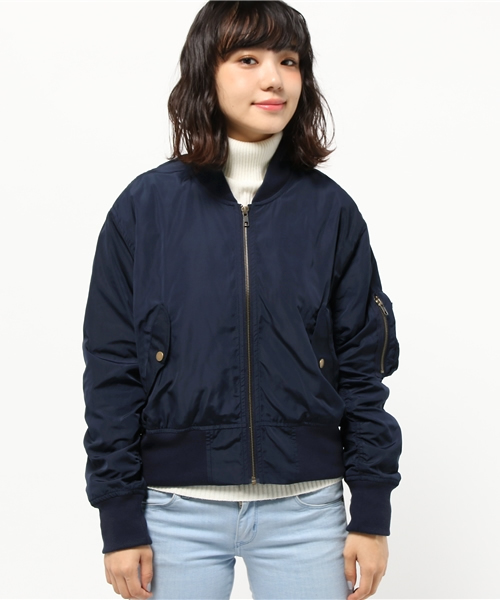 mystic（ミスティック）の「【mystic】MA-1ブルゾン（ブルゾン・レディース・ネイビー/ベージュ/カーキ・ﾌﾘ-）」の4枚目の写真