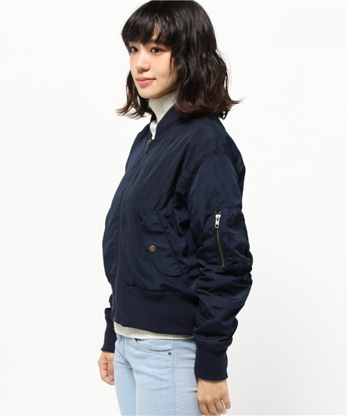 mystic（ミスティック）の「【mystic】MA-1ブルゾン（ブルゾン・レディース・ネイビー/ベージュ/カーキ・ﾌﾘ-）」の5枚目の写真