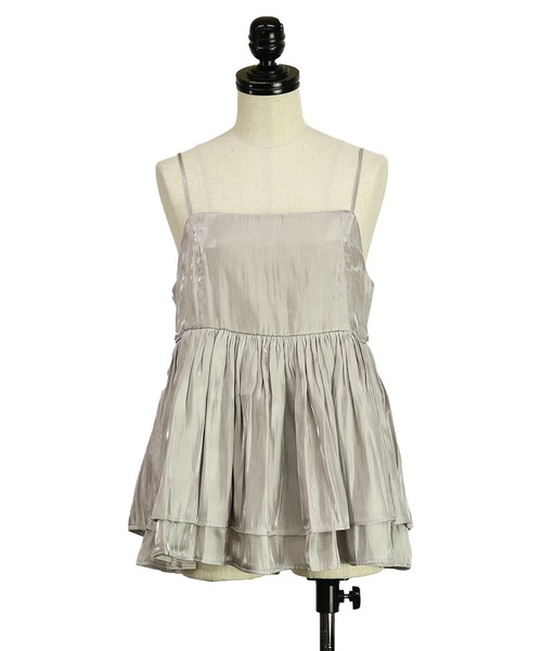 and it_（アンドイット）の「シャイニーサテンキャミソールビスチェ（キャミソール・レディース・チャコール/グレイッシュベージュ/ブラック・M/L）」の21枚目の写真